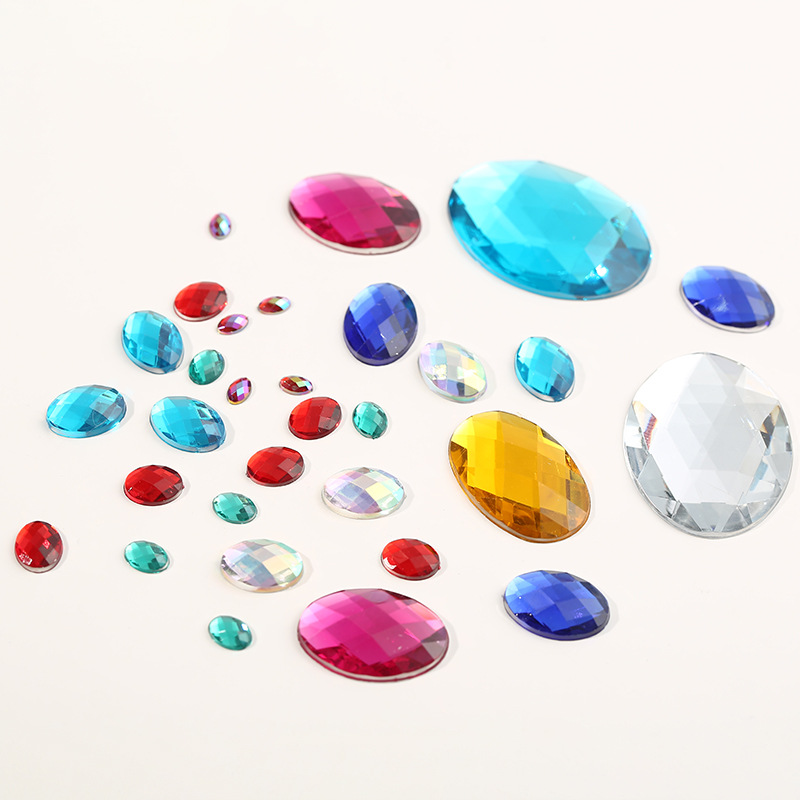 Taiwan acrylic diamond oval flat bottom turtle surface premium diamond factory direct sales