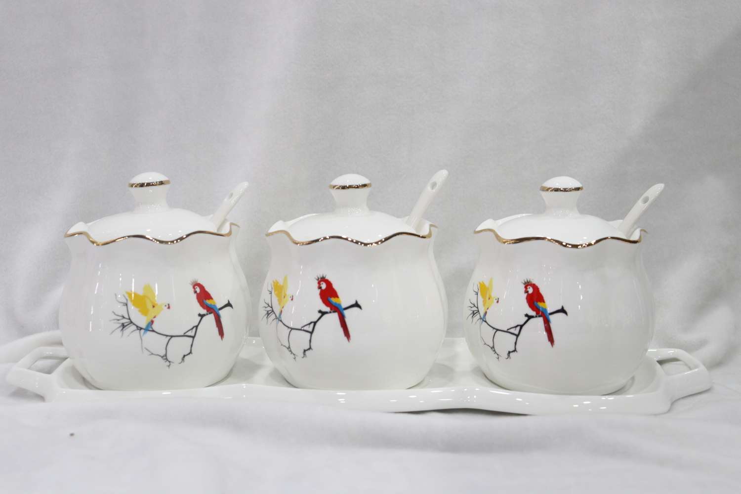 Dingmei Ceramic Plate Sleeve Three-seasoning Jar this season's new model factory direct sale, in stock direct sale details Picture
