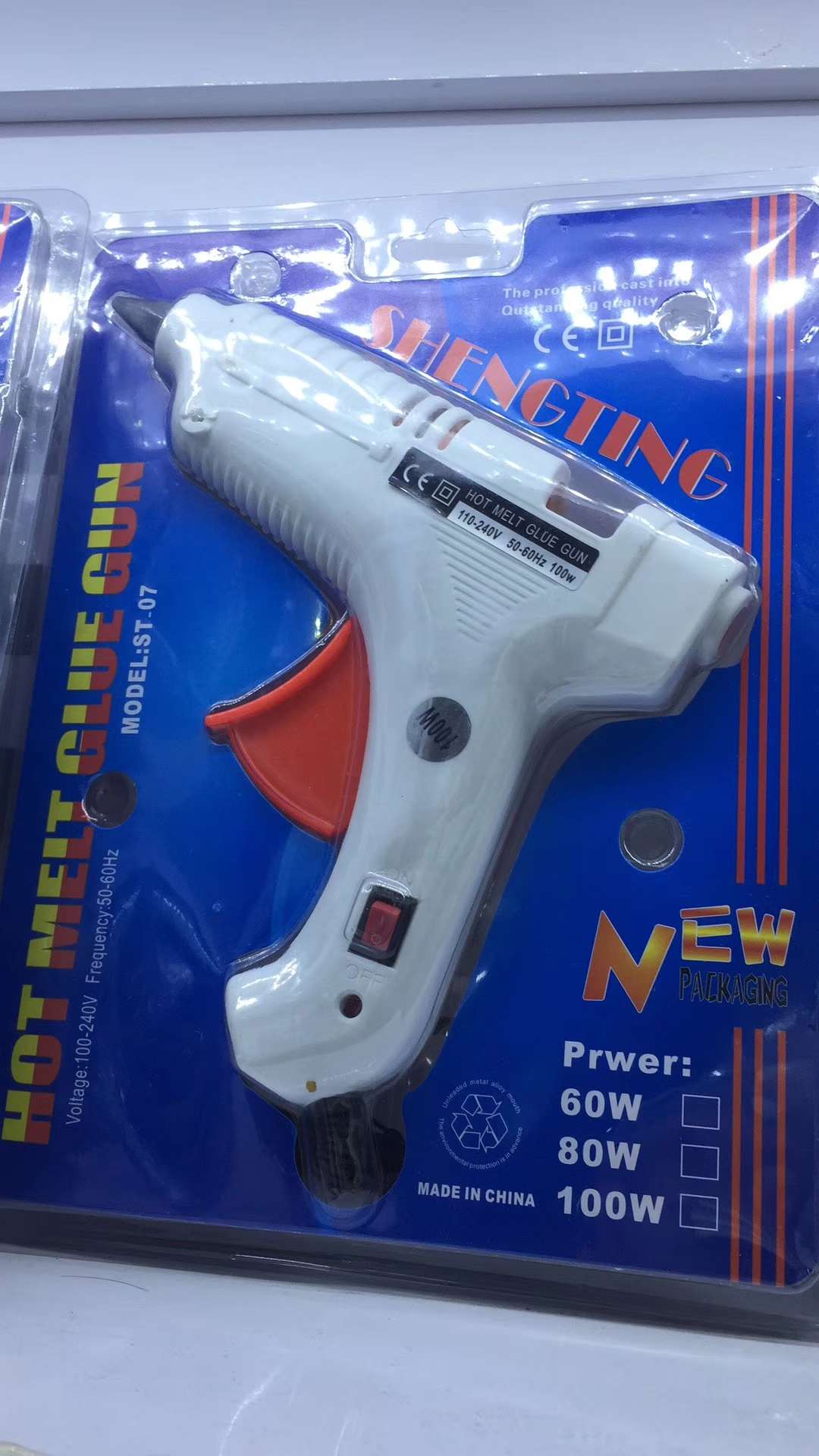 A box of 80w glue guns, 1000w hot melt glue guns, blue and white large glue guns, 48 pieces Specification image