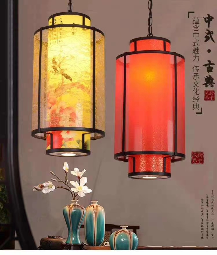 中式吊灯 中式餐厅灯  农庄专用灯笼白底实物图