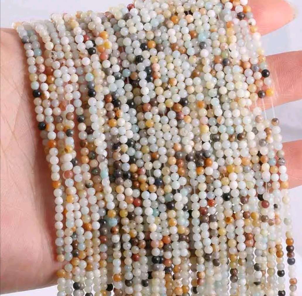 2020 New wholesale natural stone beads, rose quartz, amethyst, agate beads, jewelry making, beaded DIY bracelets, 2mm, 3mm undefined