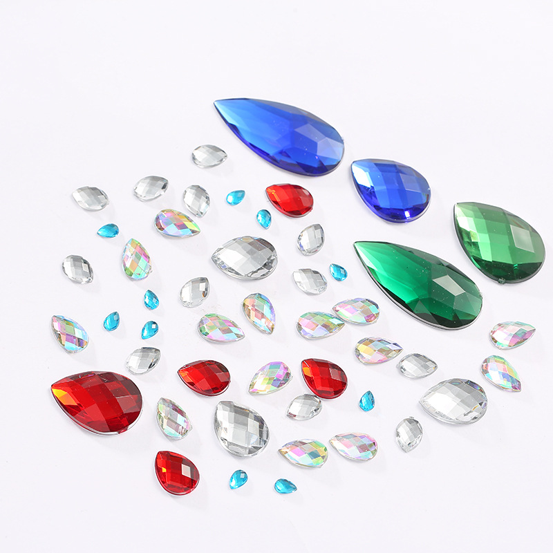 Taiwan acrylic diamond water drop flat bottom turtle surface premium diamond factory direct sales Specification image