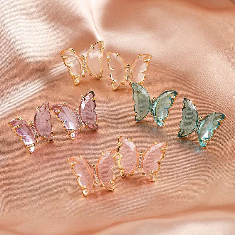 Butterfly crystal earrings