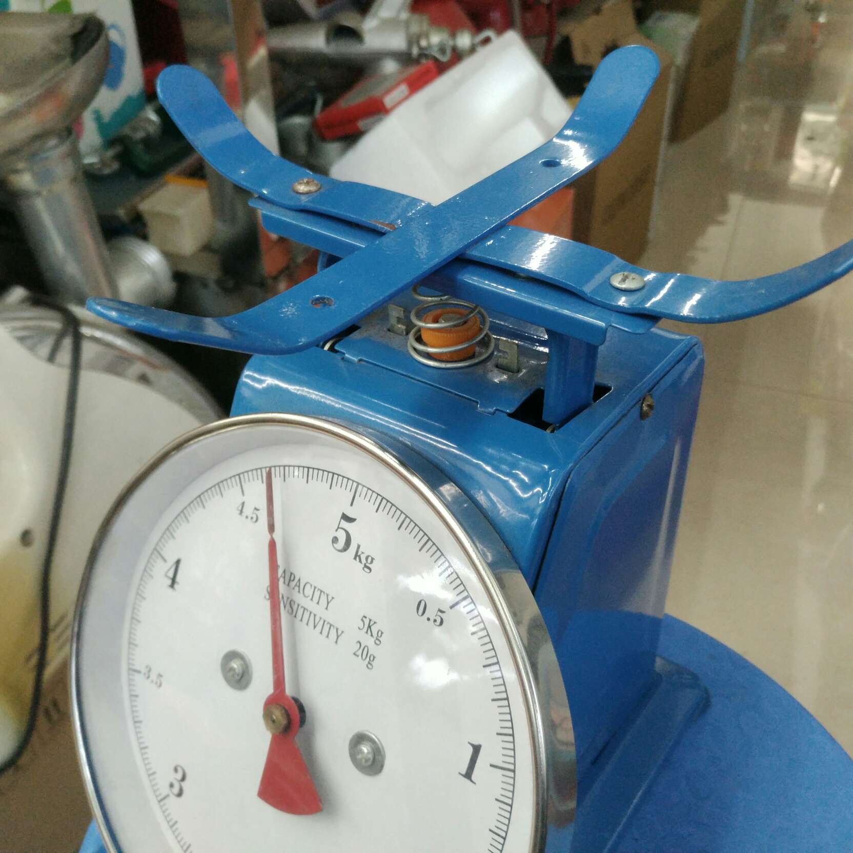 Metal scale with disc, small pointer spring measuring scale, kitchen small platform scale, food scale, blue Item Picture