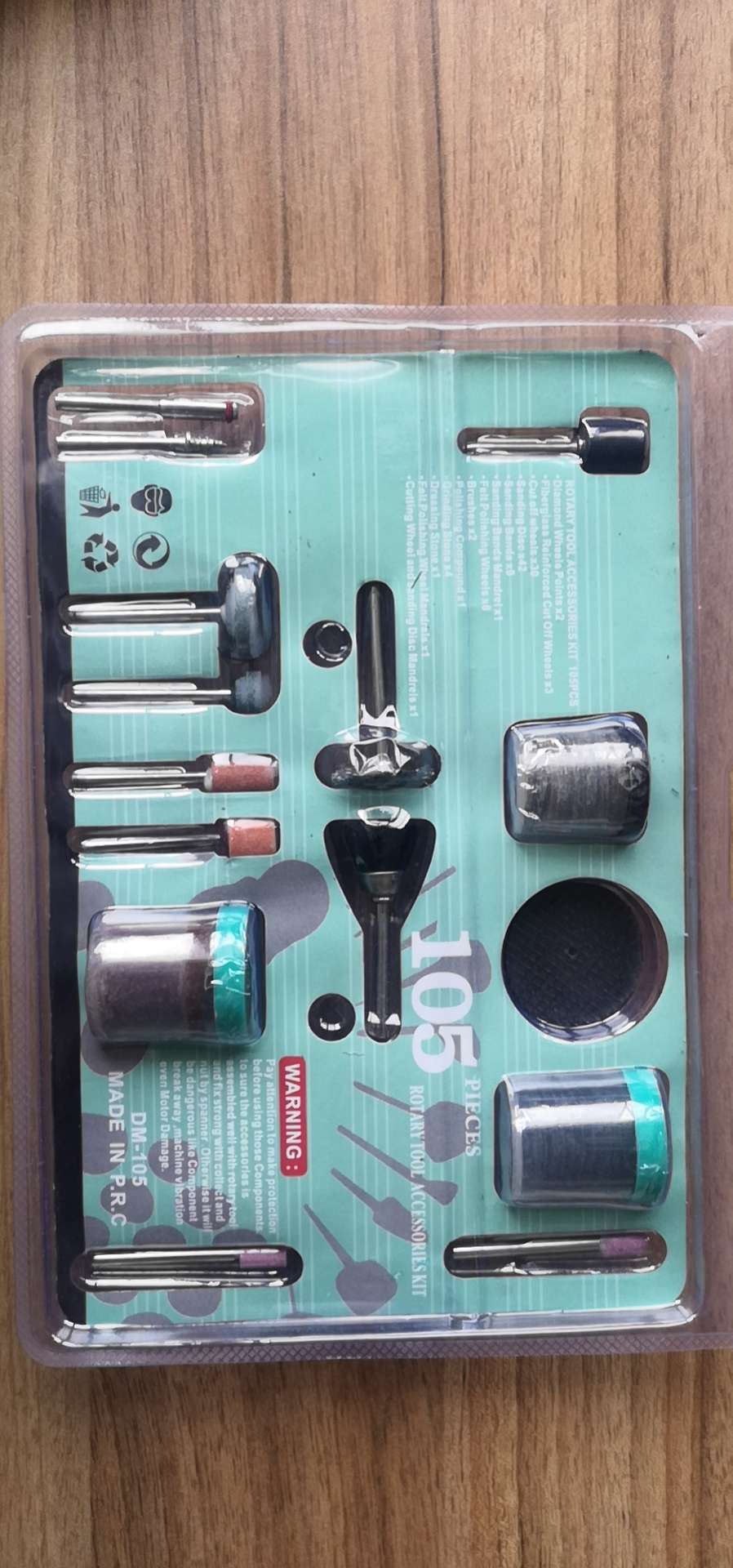 105Pc Grinding Head Set With Double Foam Specification drawing