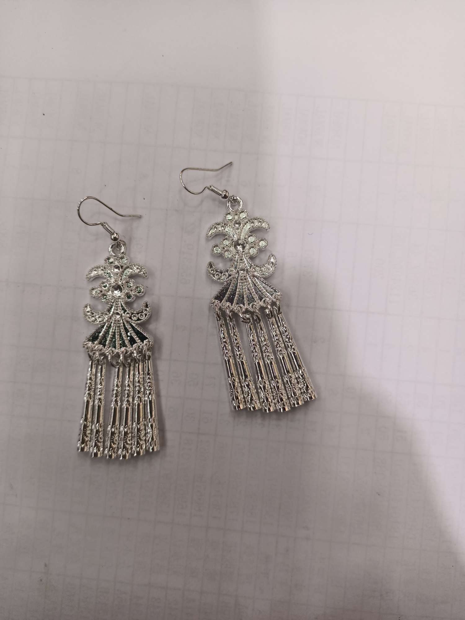Peacock Style Silver Earrings