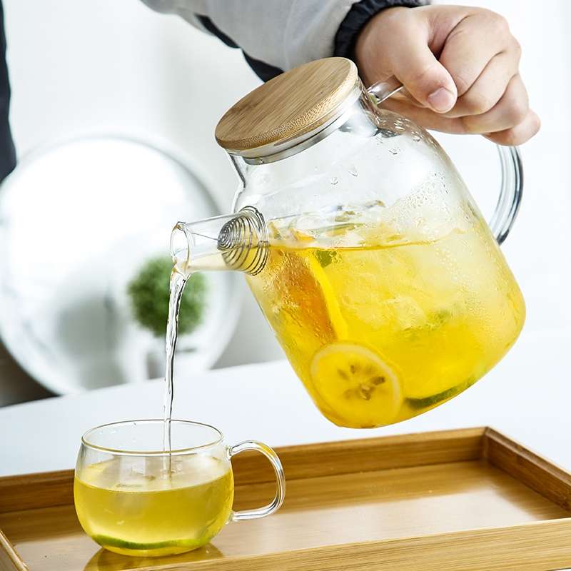 Japanese-style cold water kettle, heat-resistant glass flower boiling teapot, cold boiled water cup, high-temperature resistant household fruit tea cold water kettle, direct-boiling kettle Specification image