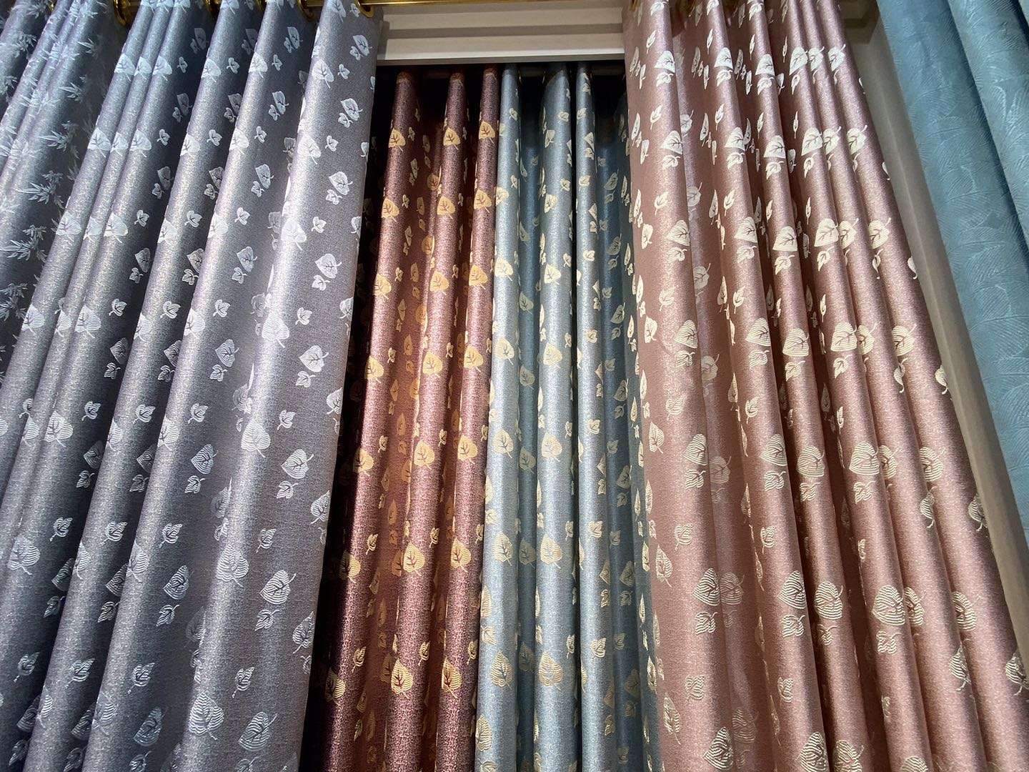 Gold silk jacquard shading curtain