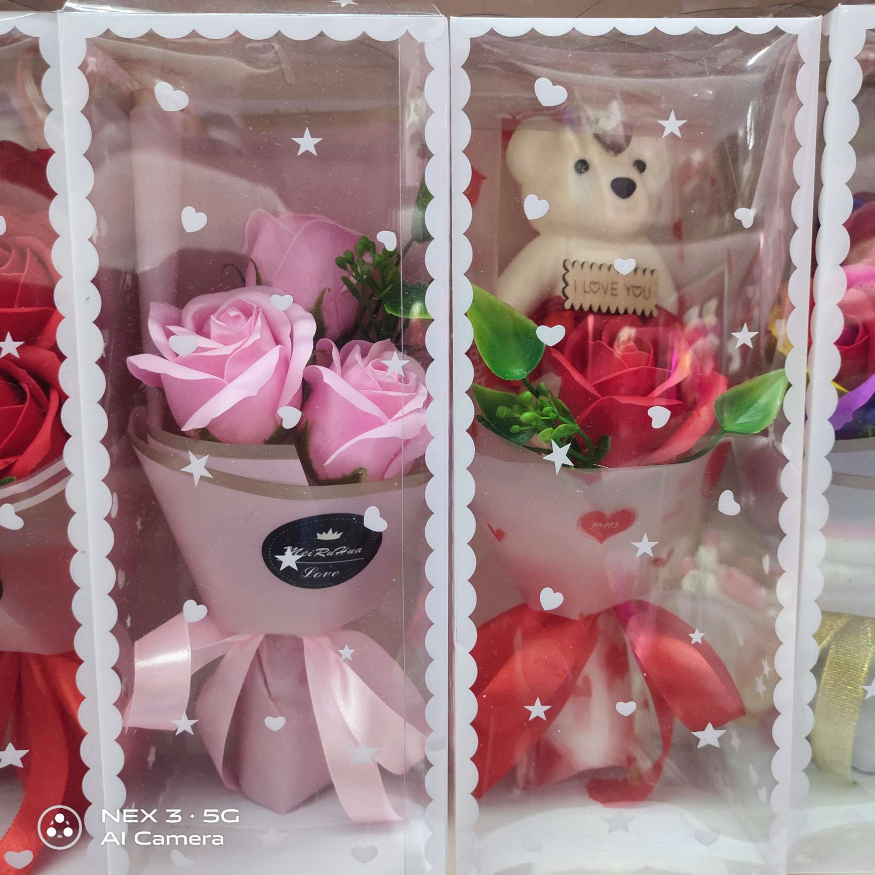 41手提PVC盒香皂花花束礼盒