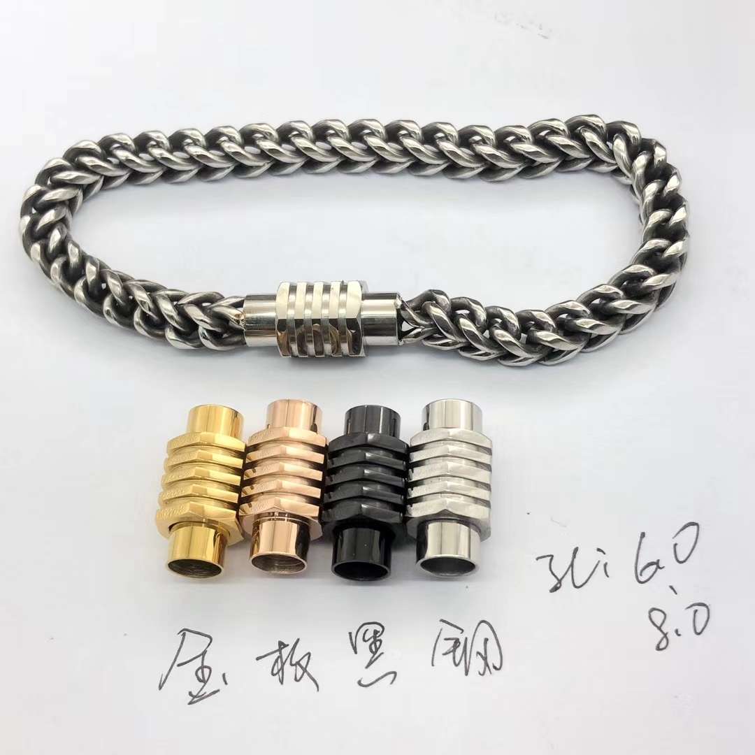 Exquisite simple accessories series stainless steel magnet buckle casting buckle Leather rope buckle bracelet buckle Item Picture