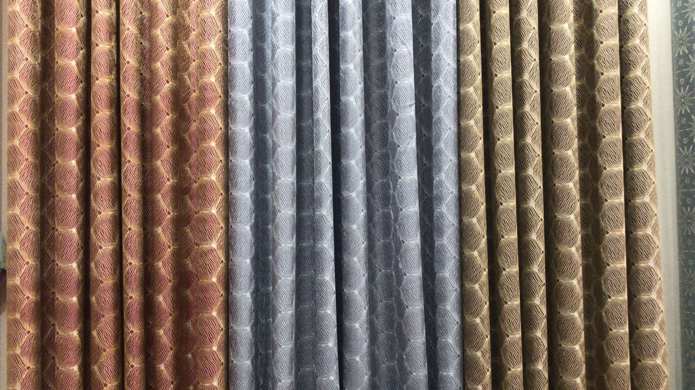 Football gold silk jacquard curtains