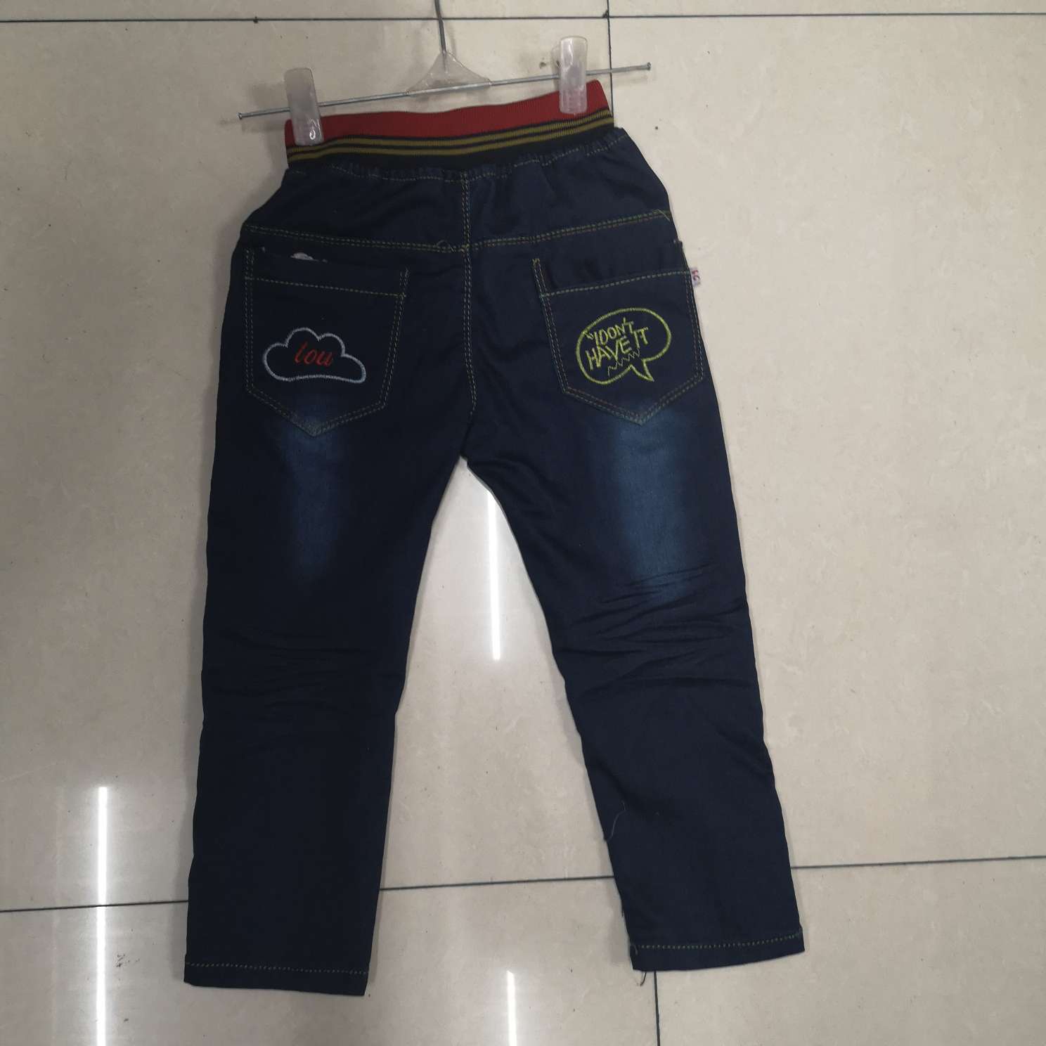 2020 Spring and Autumn New Collection: European-style cartoon non-fading denim boys' trousers for children aged 4-9 details Picture