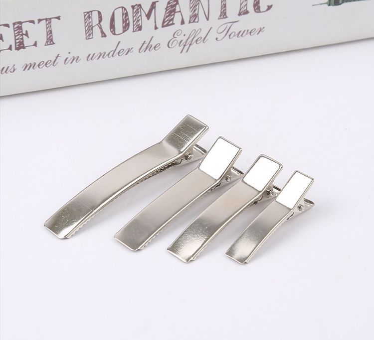 5cm双叉夹DIY饰品配件镍色白K色鸭嘴夹手工制作DIY发夹自做夹发饰手作饰品夹子发卡头饰蝴蝶结材料配件细节图