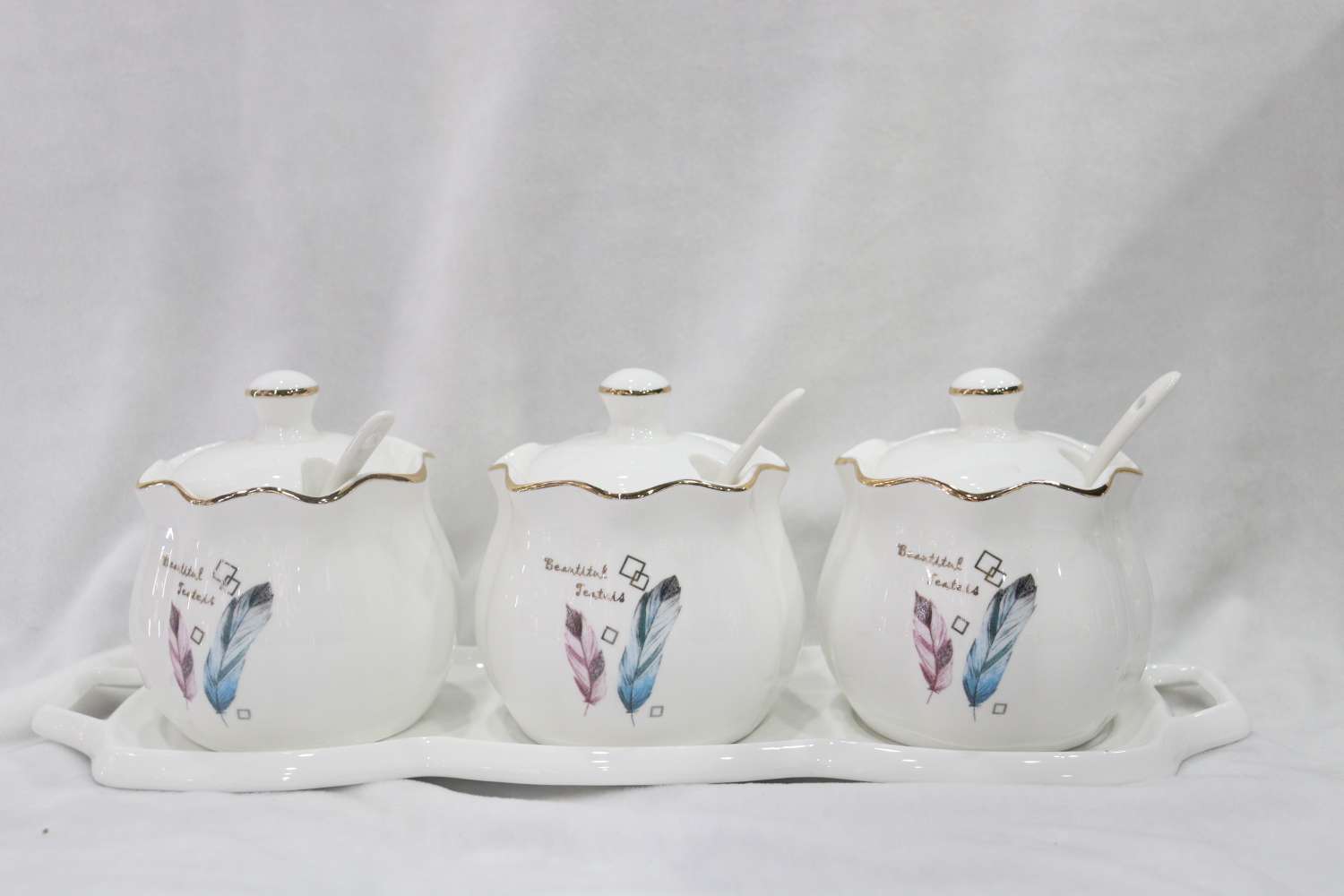 Dingmei Ceramic Plate Sleeve Three-seasoning Jar this season's new model factory direct sale, in stock direct sale