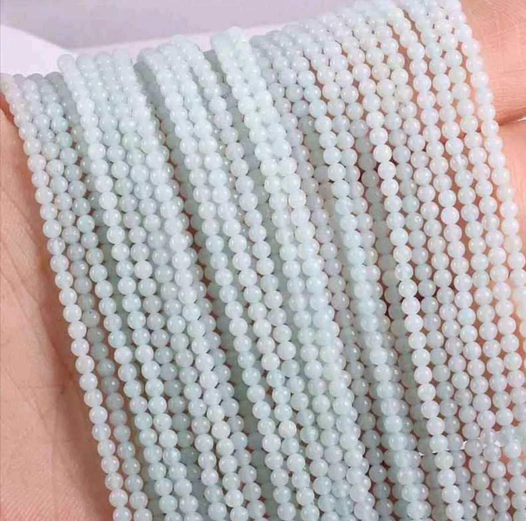 Natural stone beads, rose quartz, amethyst, agate beads, jewelry making, DIY beaded bracelets, 2mm, 3mm details Picture