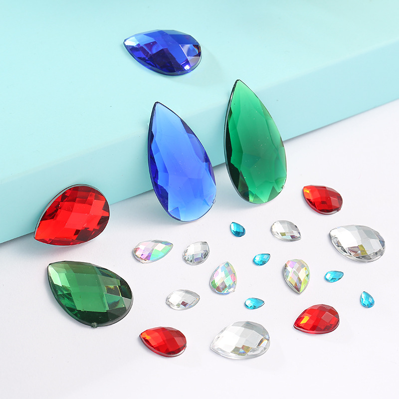 Taiwan acrylic diamond water drop flat bottom turtle surface premium diamond factory direct sales