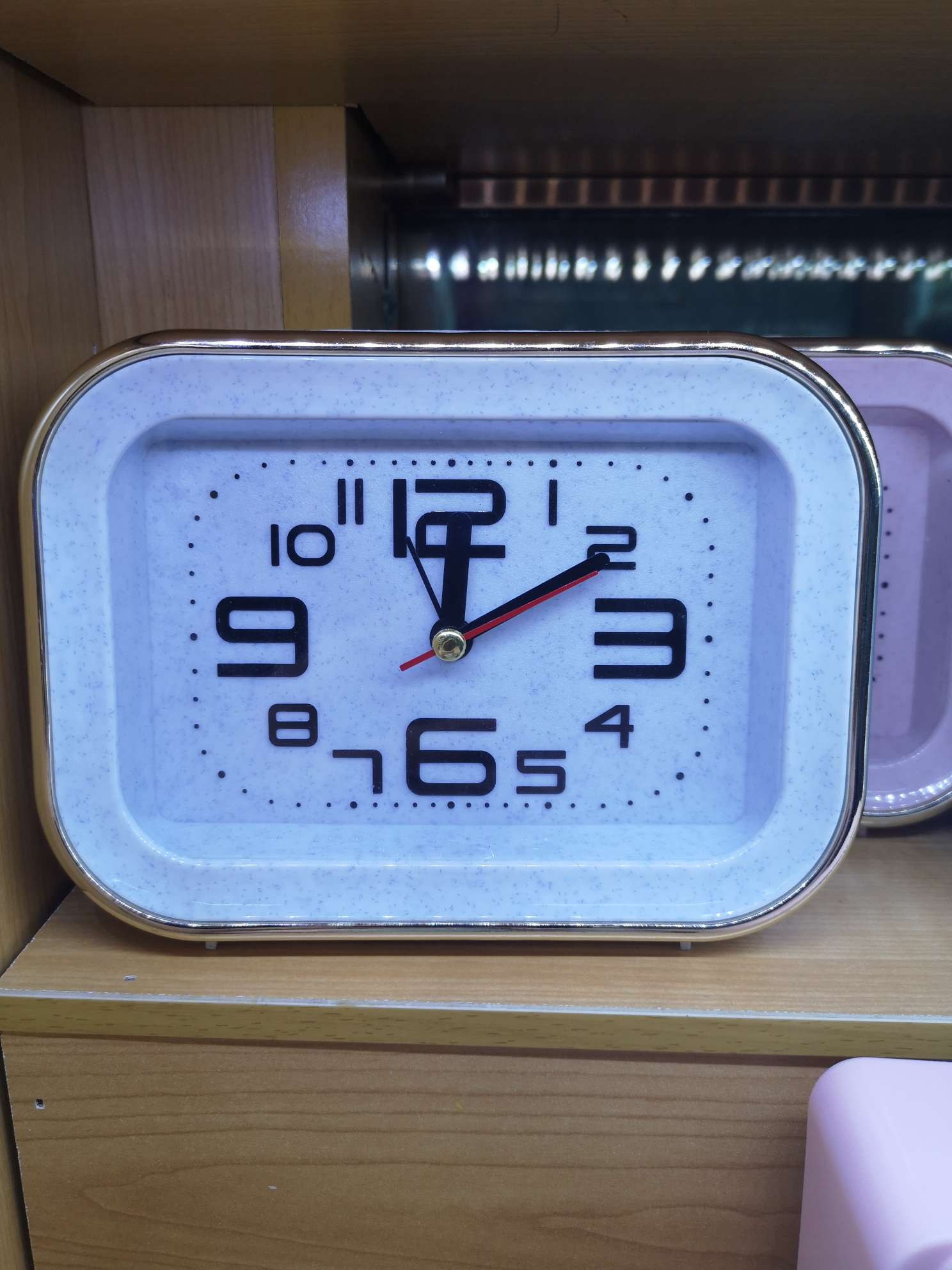 Digital alarm clock with silver edge thumbnail