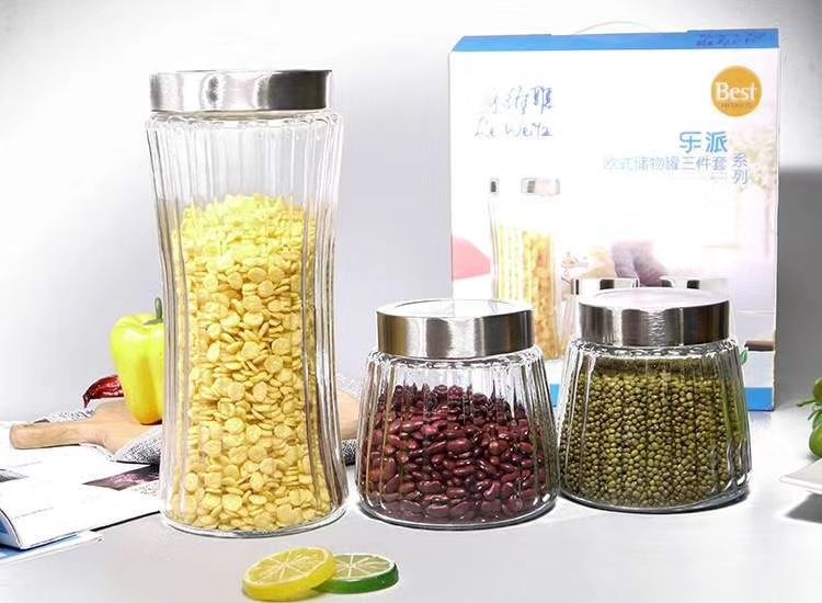 Three-piece glass storage tank set undefined