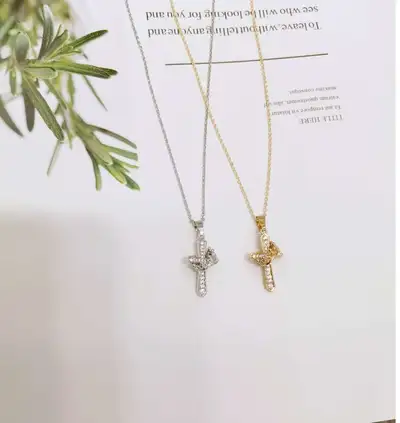 Cross Necklace Couple Crown Cross Collarbone Chain