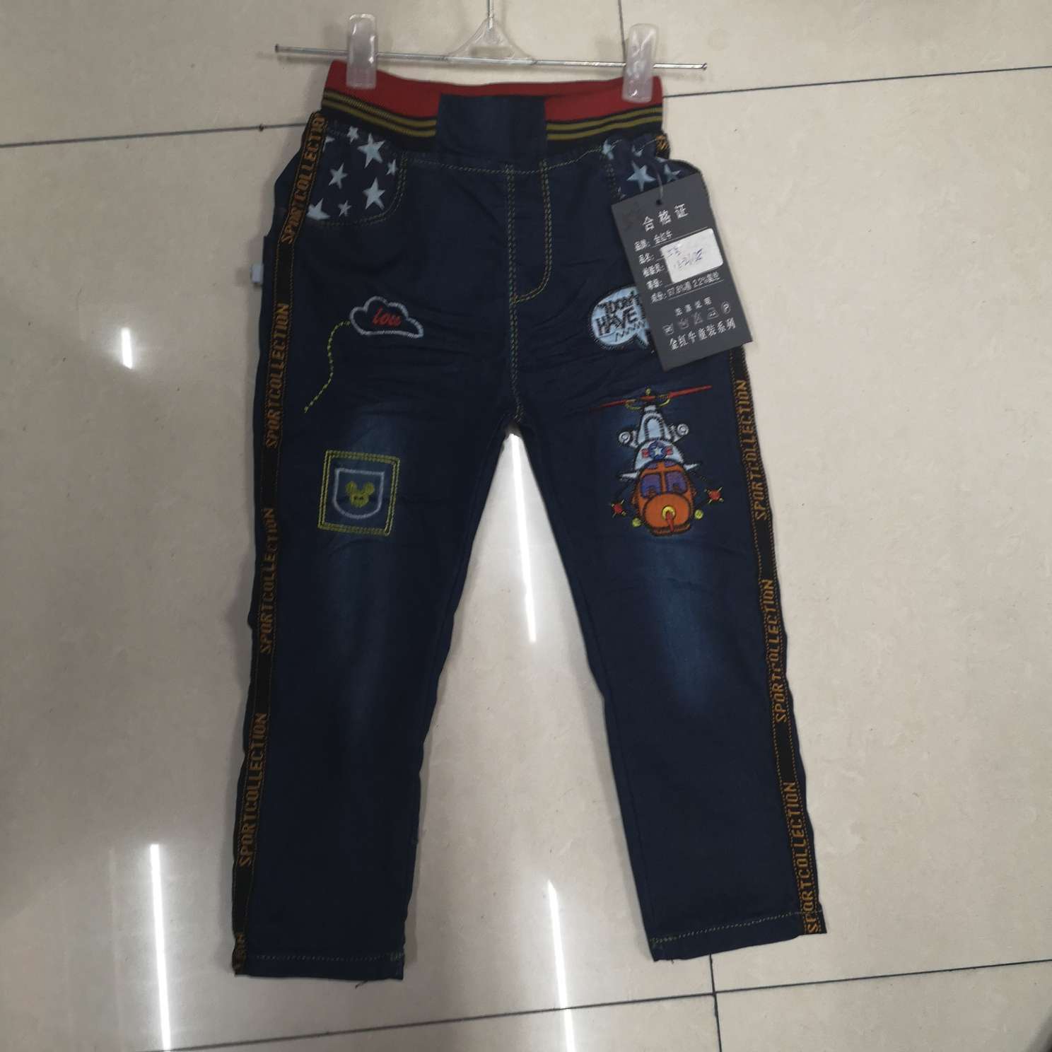 2020 Spring and Autumn New Collection: European-style cartoon non-fading denim boys' trousers for children aged 4-9