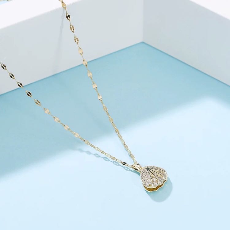 Titanium Steel Necklace Shell Pearl Pendant Clavicle Chain Female Network Red All Simple Necklace Specification drawing