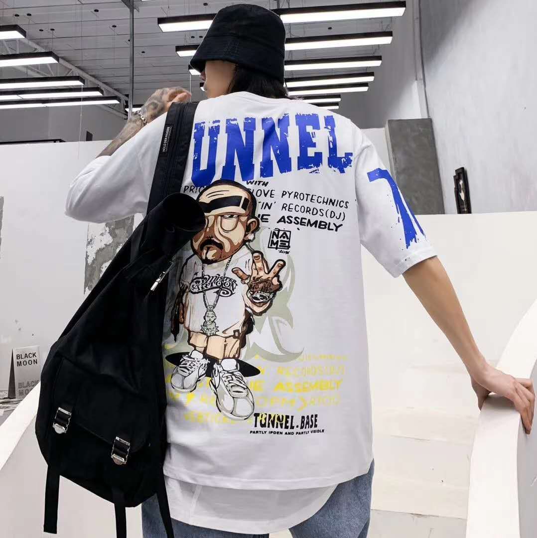 Men's short sleeved T-shirt popular logo summer Korean 2020 new instagram loose student half sleeved T-shirt with the letter t on it thumbnail