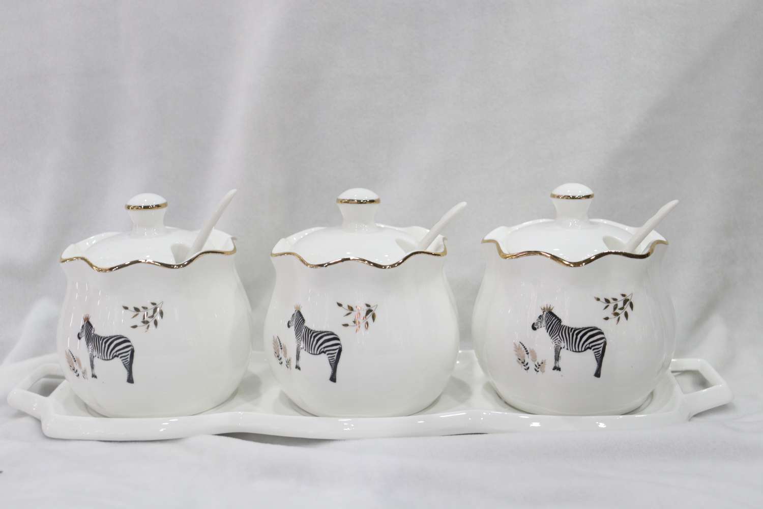 Dingmei Ceramic Plate Sleeve Three-seasoning Jar this season's new model factory direct sale, in stock direct sale Specification image