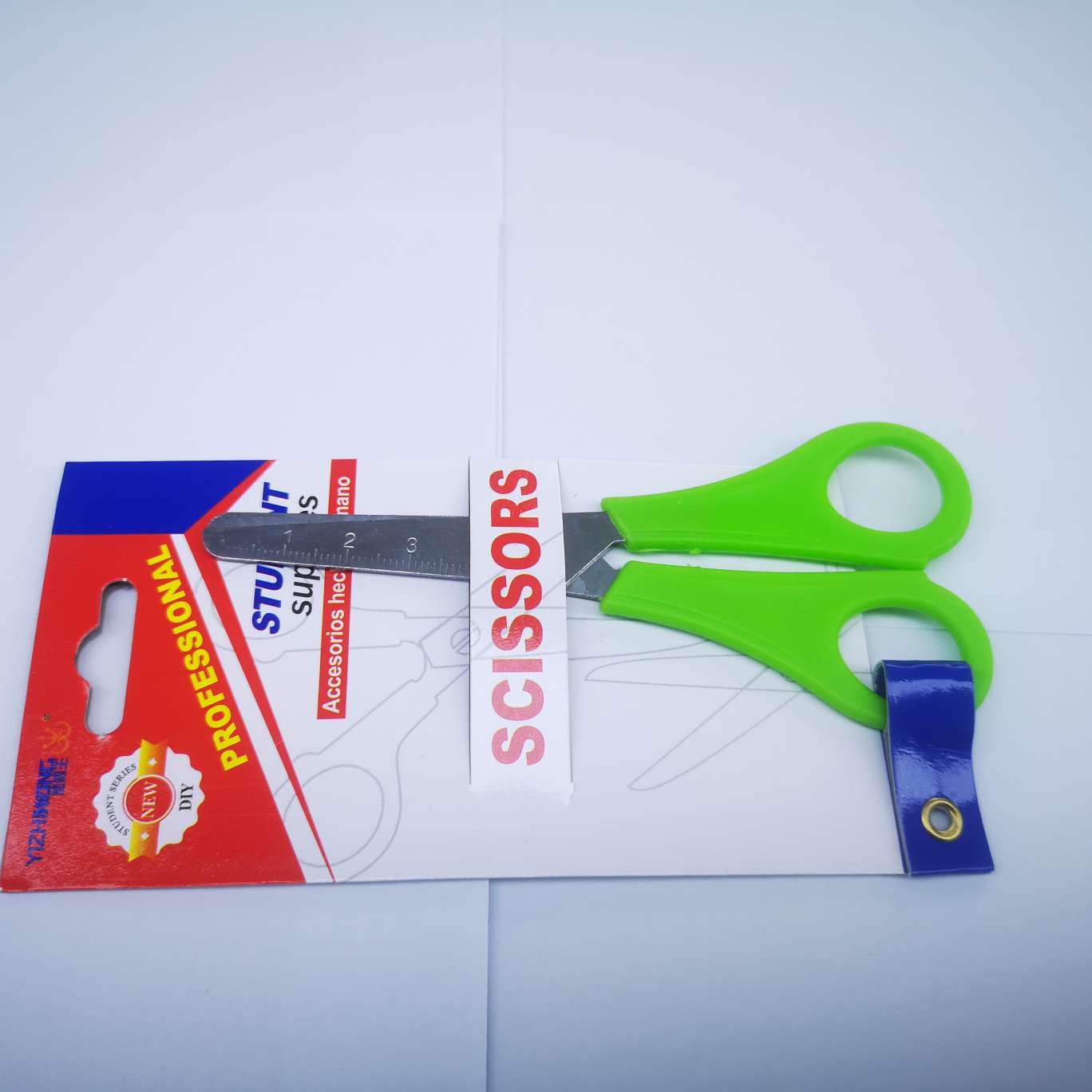 Yizhi King 7033-D Nail Card Scissors, 24 pieces per box, each box mixed in color, product size 12.8*5.5 Item Picture