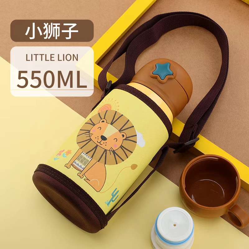YCBW093 550ml cartoon strap niños calentador de agua con doble cubierta de doble uso 304 taza térmica de grado alimenticia Item Picture