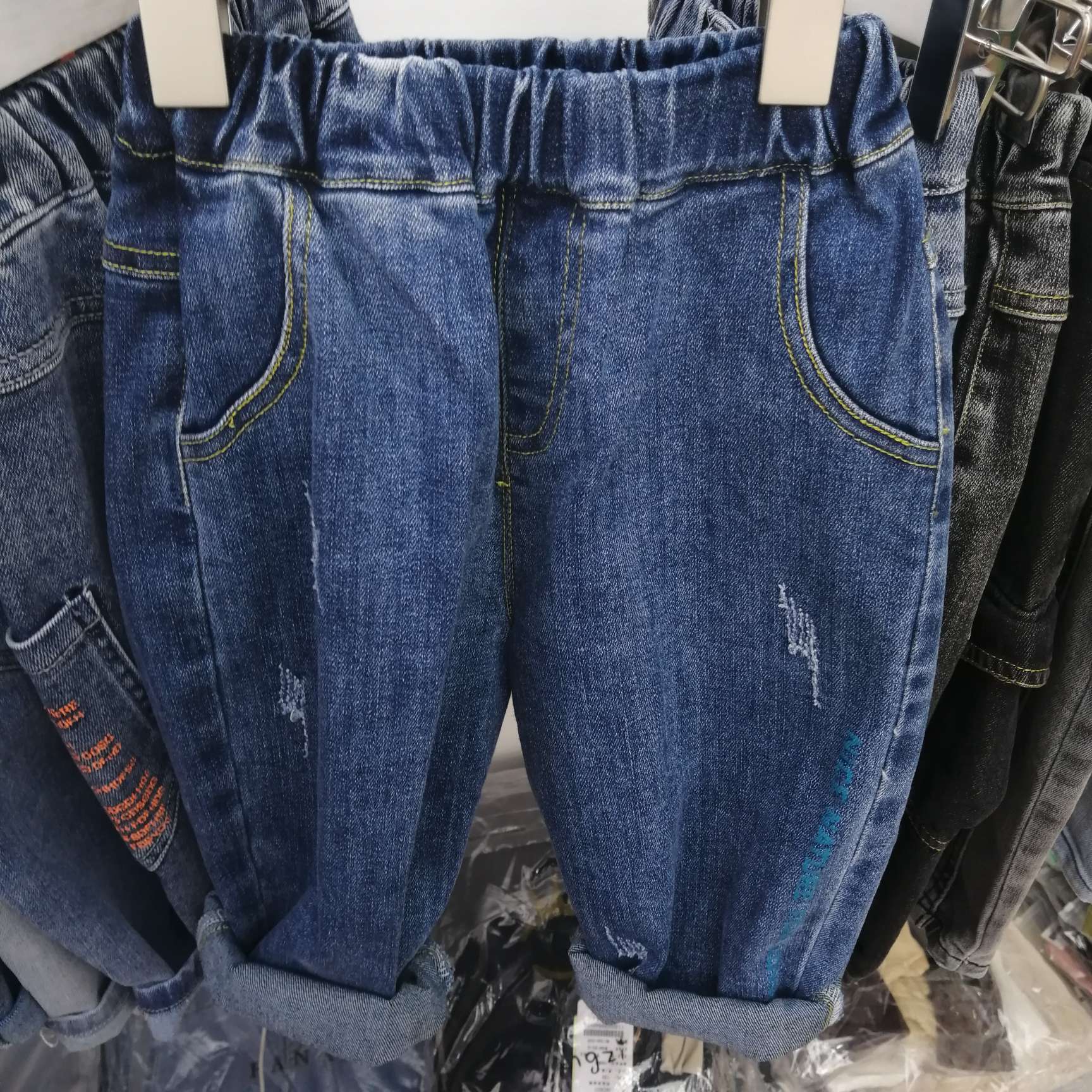 韩版男童女童牛仔裤