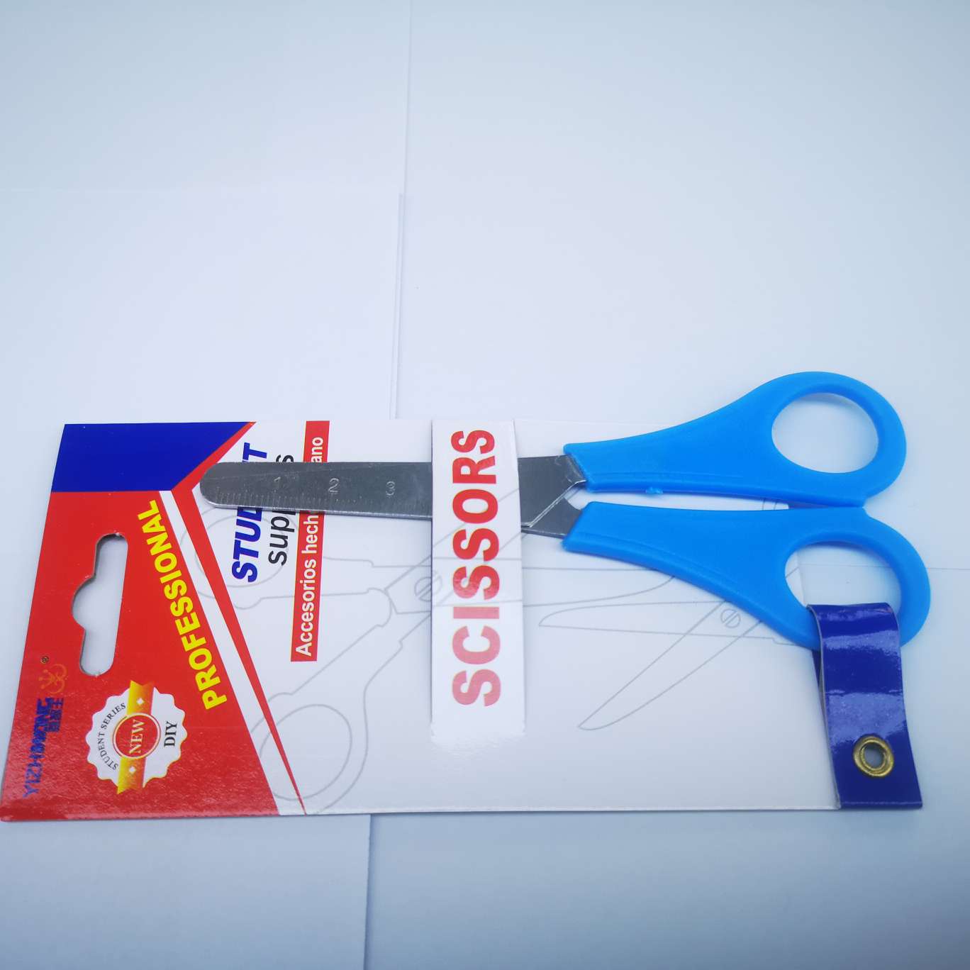 Yizhi King 7033-D Nail Card Scissors, 24 pieces per box, each box mixed in color, product size 12.8*5.5 details Picture
