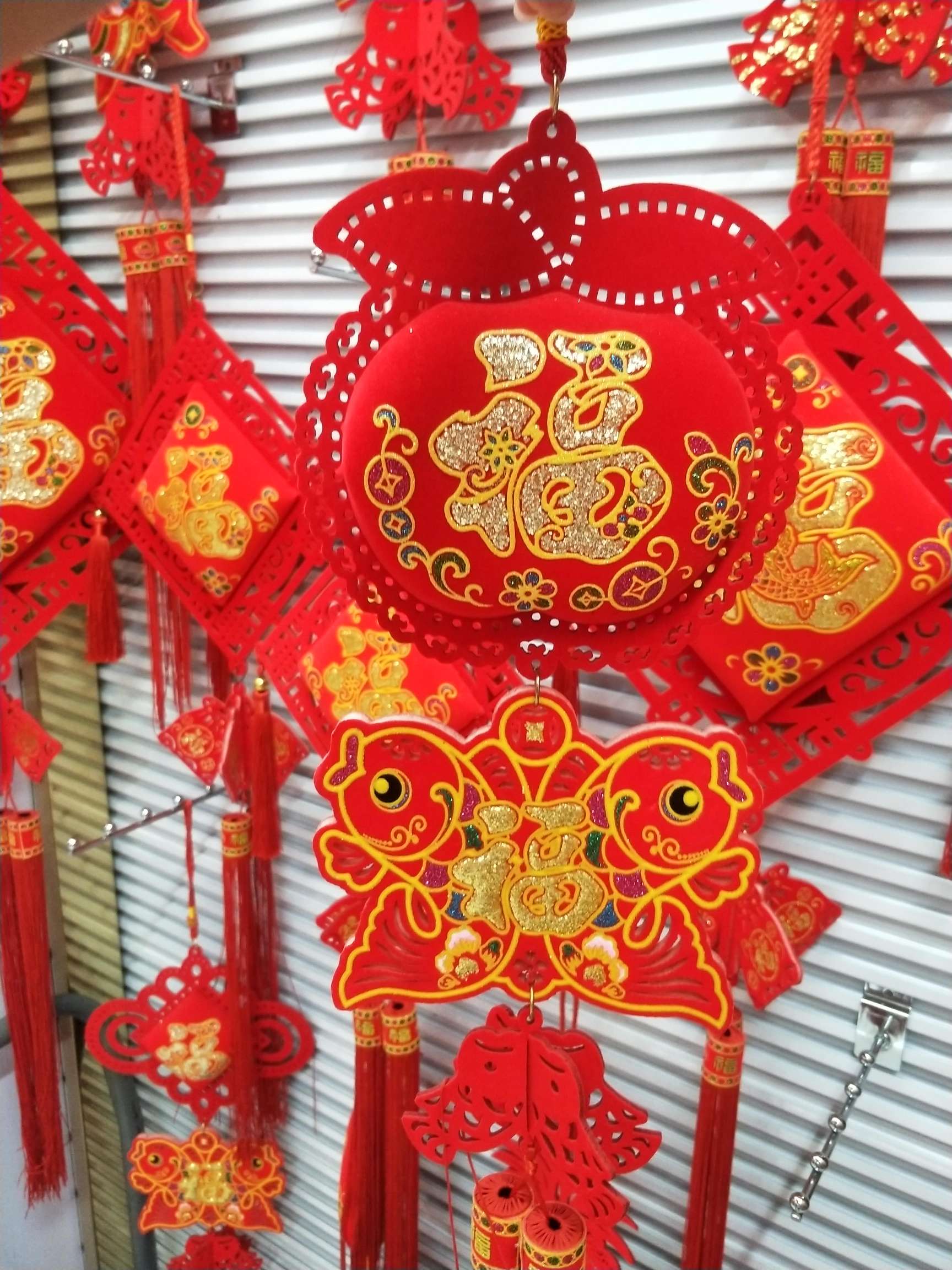Home decoration medium-sized JZ- Palace Lantern Hanging kt Double Fish Pendant, New Year and Spring Festival decoration indoor hanging decoration factory direct sales details Picture