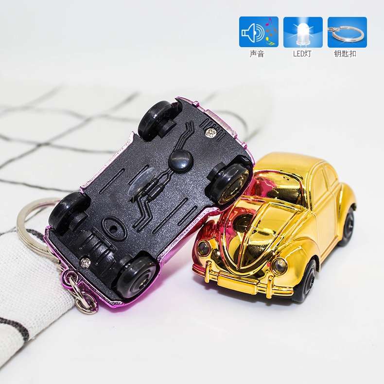 Led发声发光七彩电镀老爷车钥匙扣产品图
