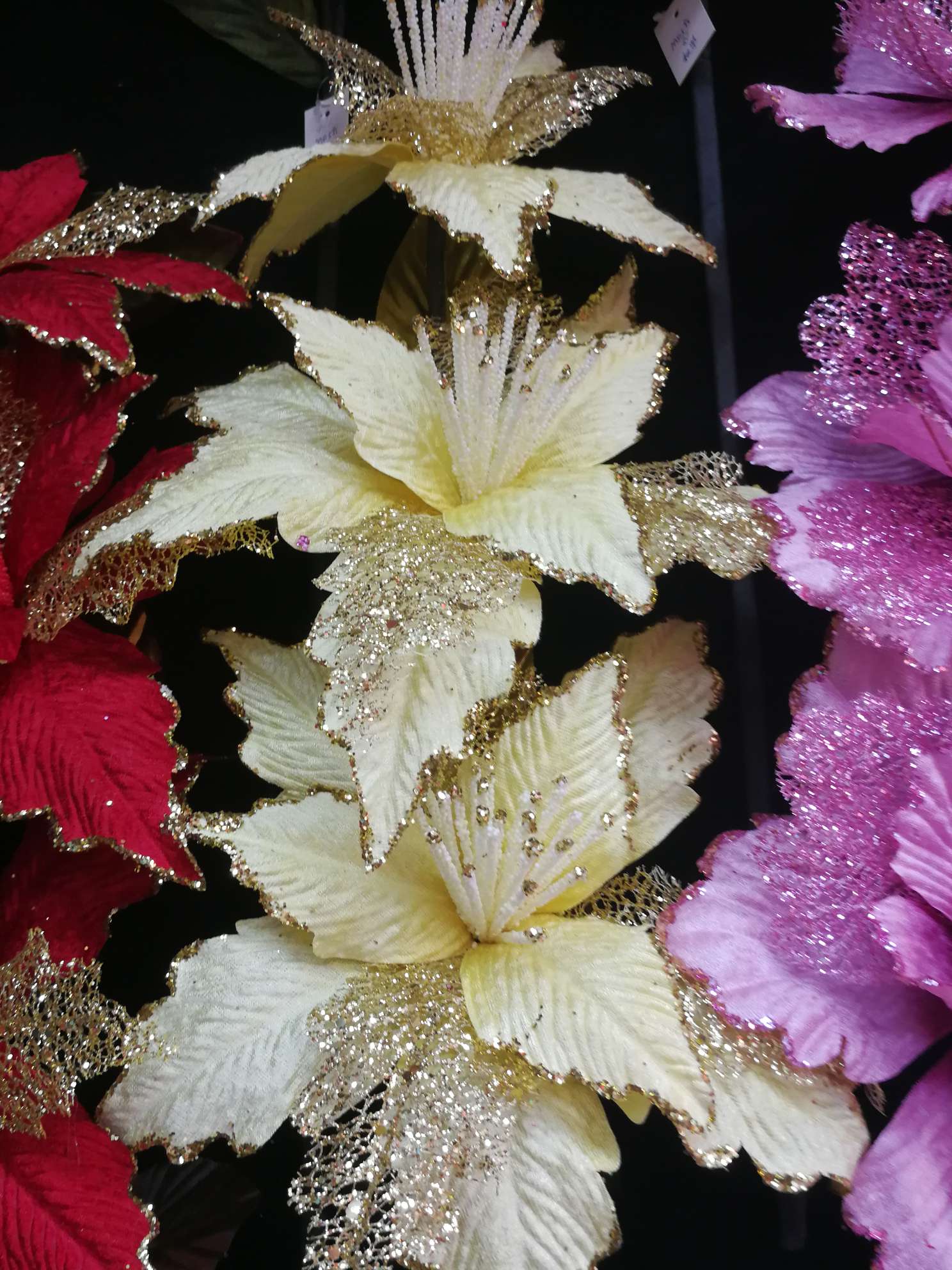 785 Peony Christmas flower wholesale decorations double-layer new foreign explosive Christmas tree decorations Amazon selling wholesale ornaments thumbnail