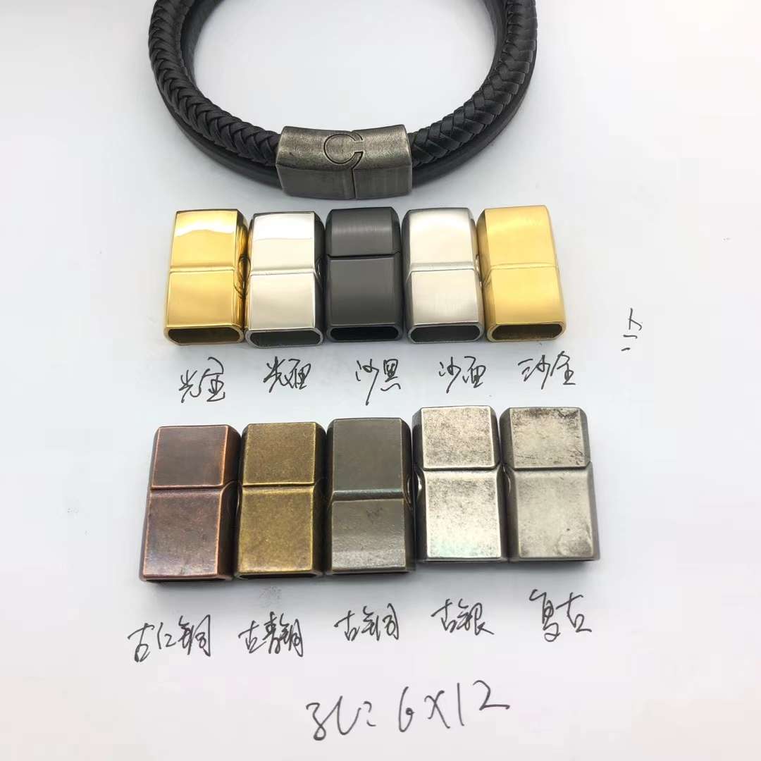 Exquisite simple accessories series stainless steel magnet buckle casting buckle Leather rope buckle bracelet buckle Specification drawing