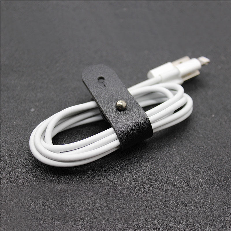 皮质耳机数据线绕线器收纳集线器绑线带真皮绕线器耳机扎带包邮详情图10