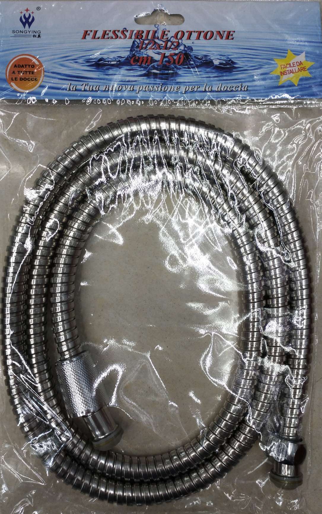 Shower hose, stainless steel shower hose with small double-button spray pipe hanging clip thumbnail