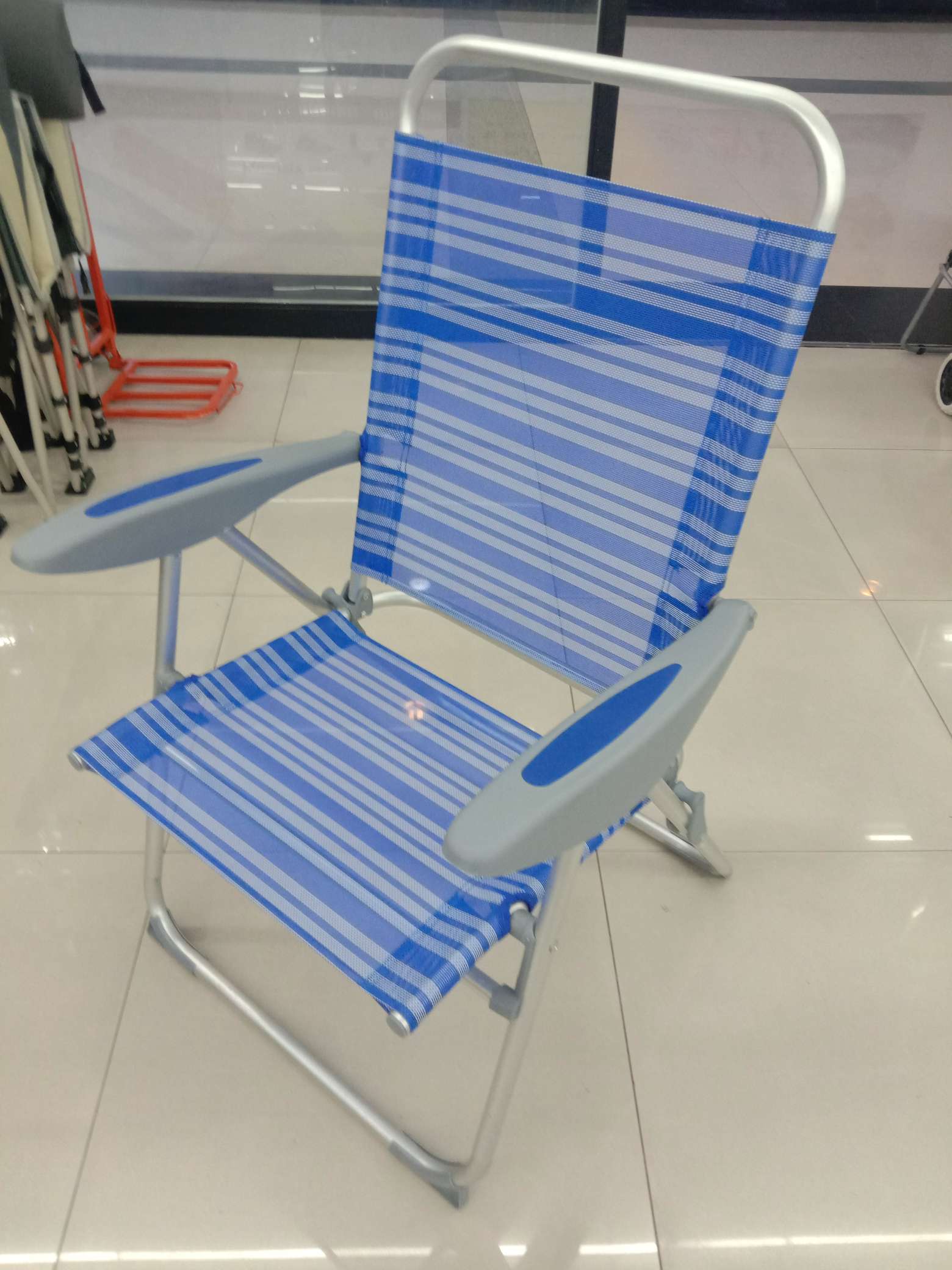 Aluminum tube folding chair, outdoor beach chair, leisure chair, lounge chair with adjustable armrests Specification image