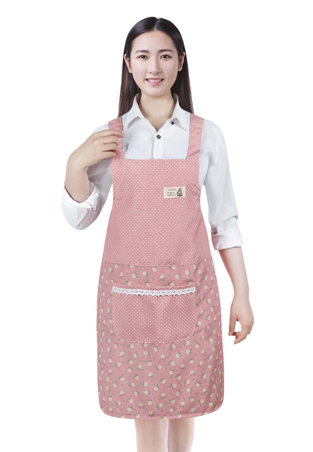 围裙女韩版时尚厨房防水防油女成人家用做饭围腰背心式围裙