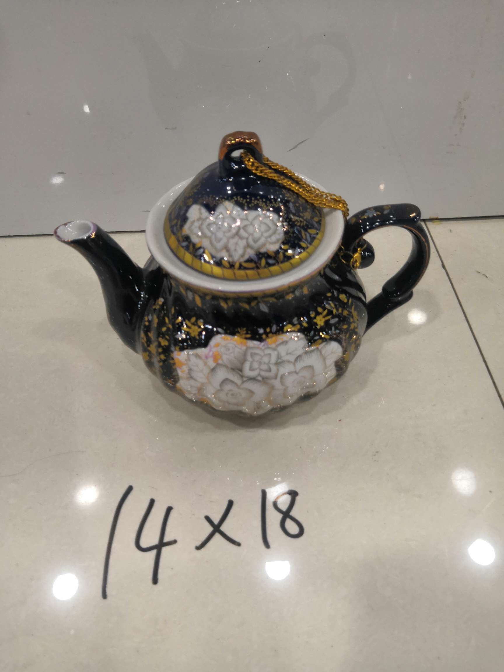 Dingmei Ceramics' new blue glazed water kettles for this season are sold directly by the manufacturer in stock details Picture