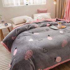 美居家纺2022年新款毛毯时尚双面印花毯菠萝爱心