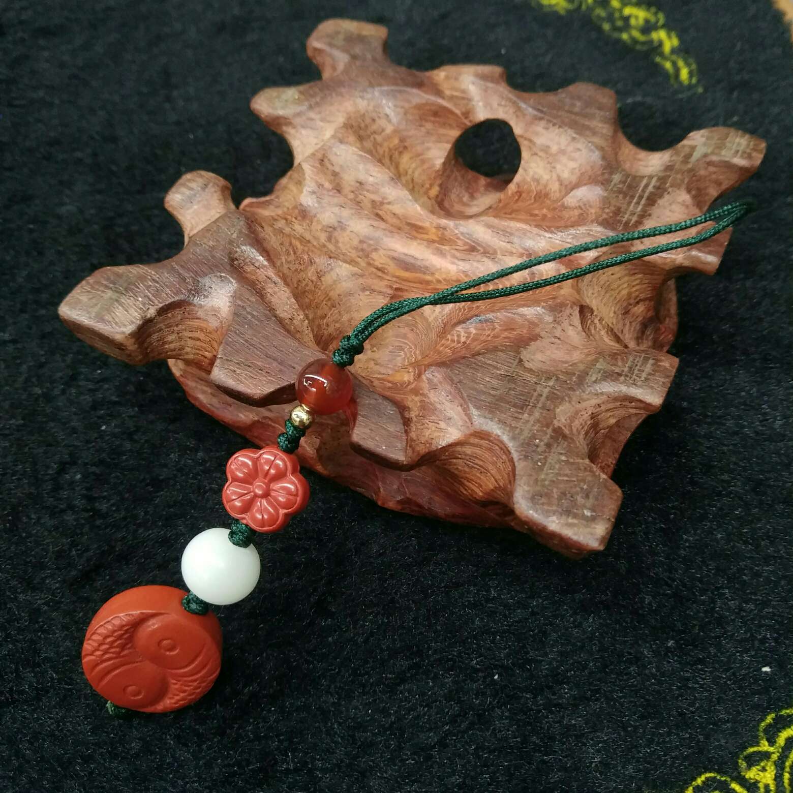 天然朱砂高含量红砂手机小饰品包包挂饰钥匙扣30