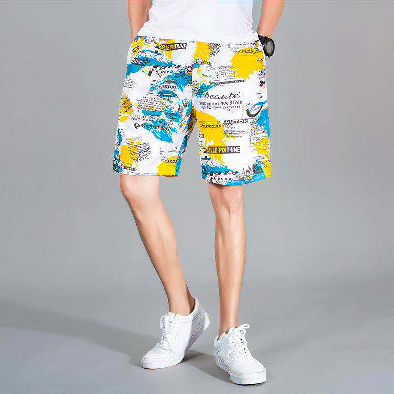 Men's summer beach shorts and shorts men's large casual five minutes pants big shorts fashion men's q thumbnail