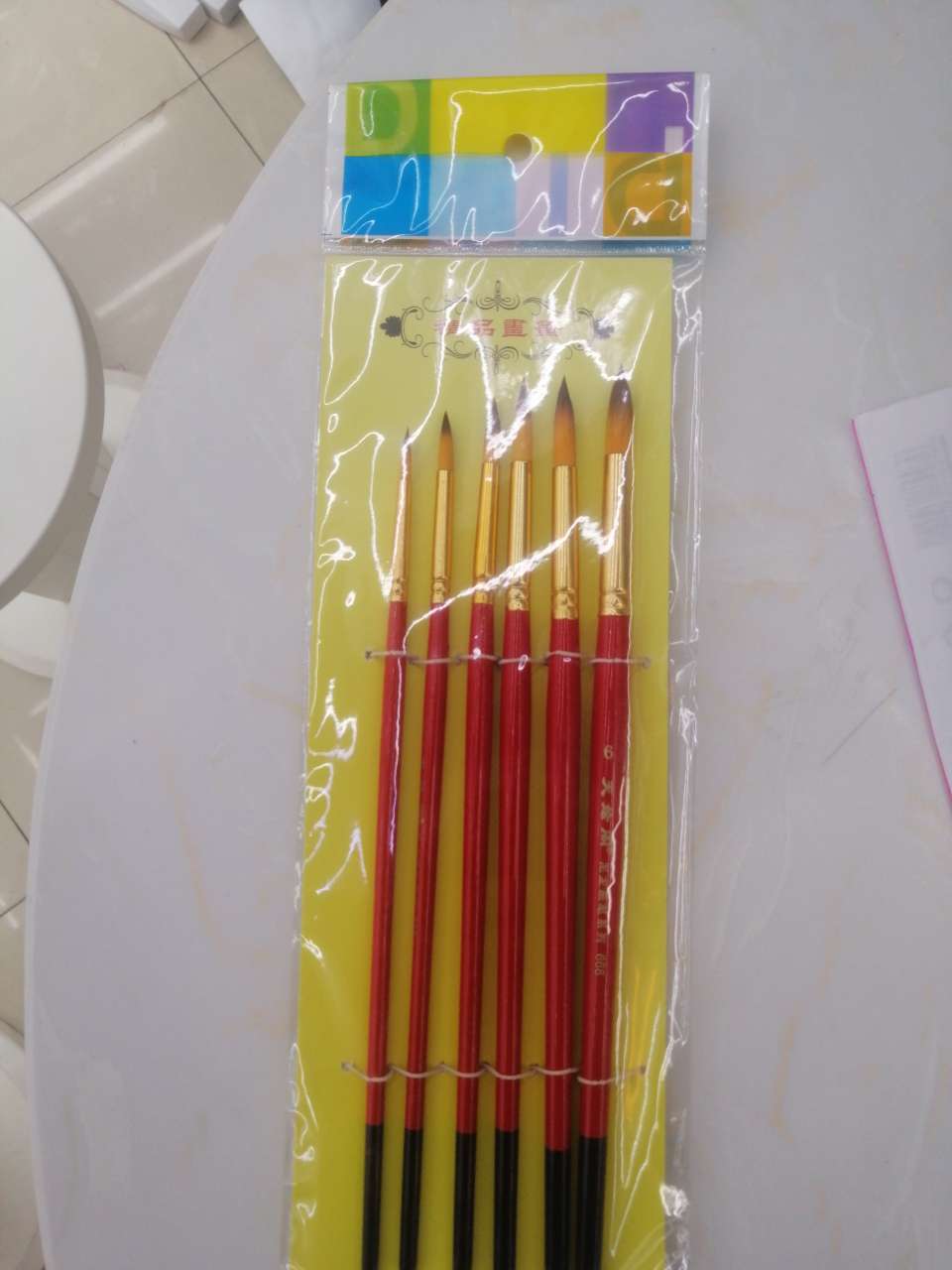 Six round-tipped brushes for art, calligraphy, drawing and office culture from Yufan Pen Factory thumbnail