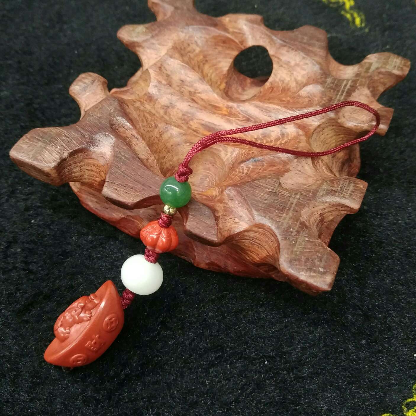 天然朱砂高含量红砂手机小饰品包包挂饰钥匙扣31