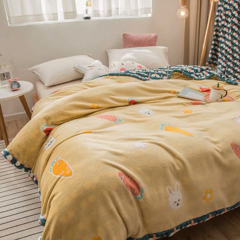 Mercure Home Textile 2022 New Blanket Fashion Double-Sided Printed Carpet Radish