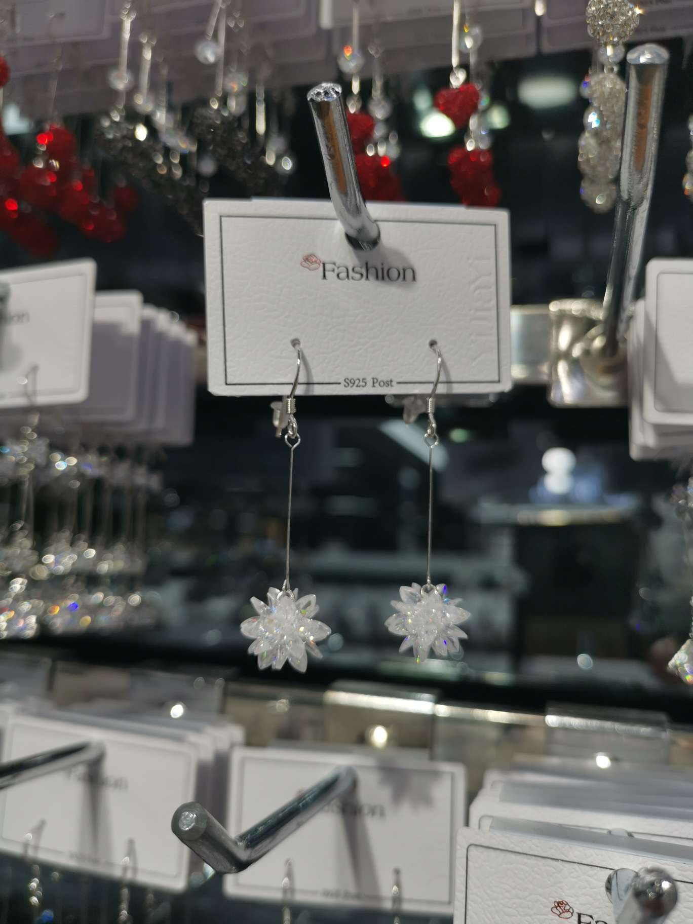 Ice flower pendant earrings