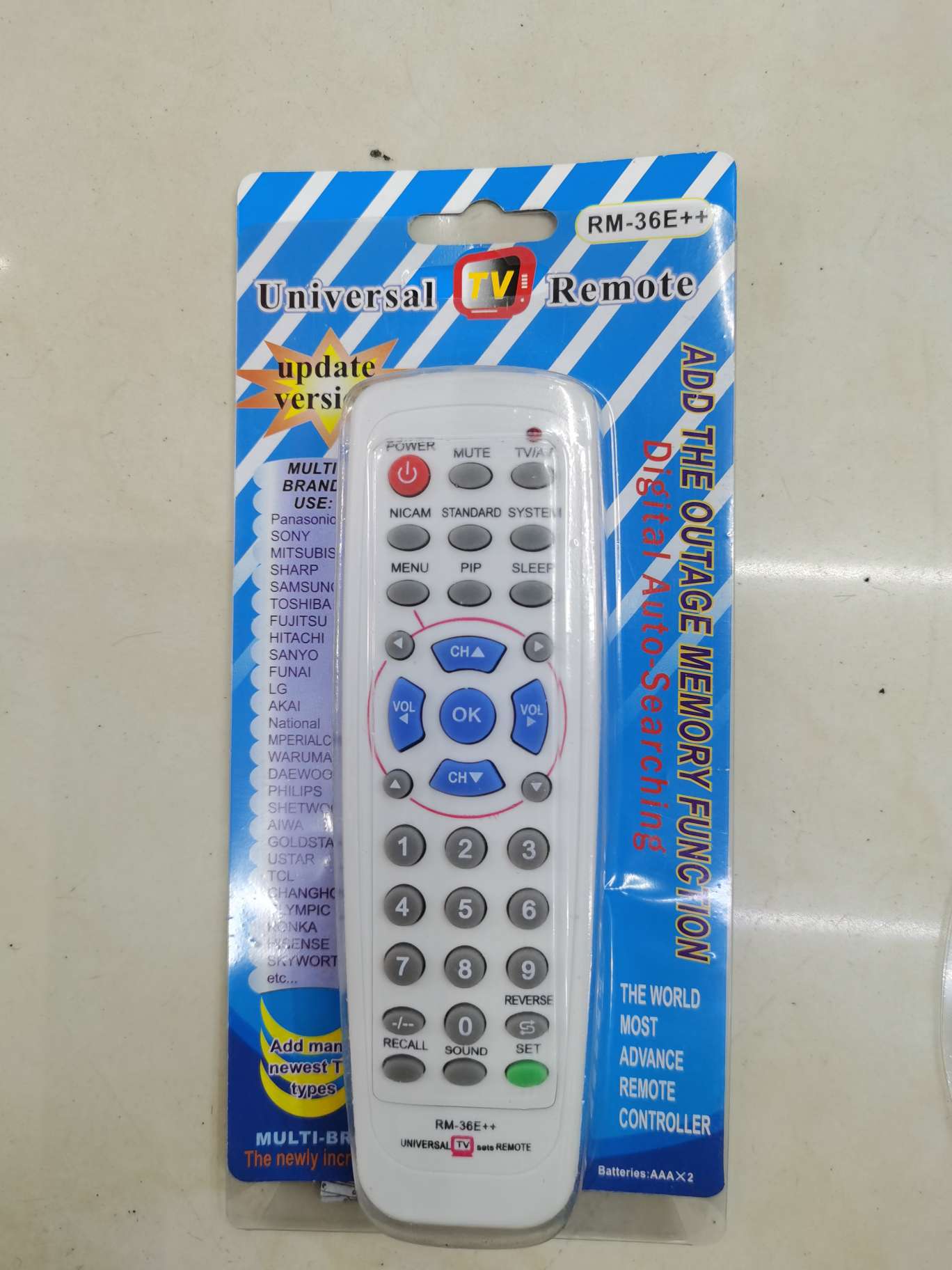 36E+ Multi-function TV remote control