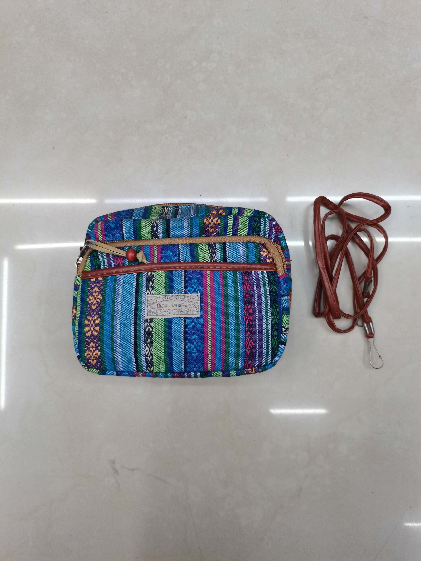 1716 ethnic material crossbody bag
