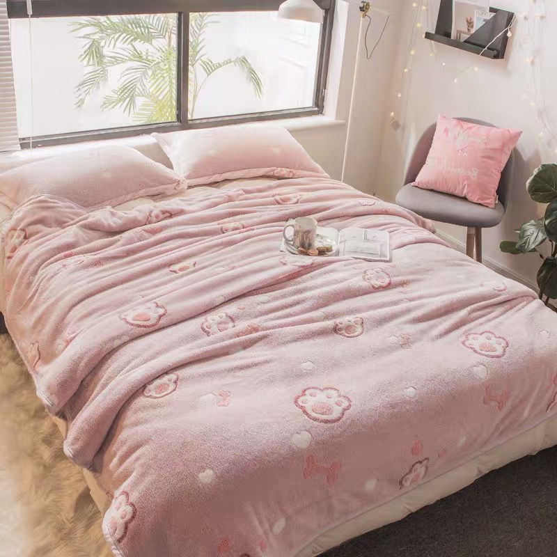 Mercure Home Textile 2022 New Blanket Embroidered Fleece Blanket Powder Cat Claws